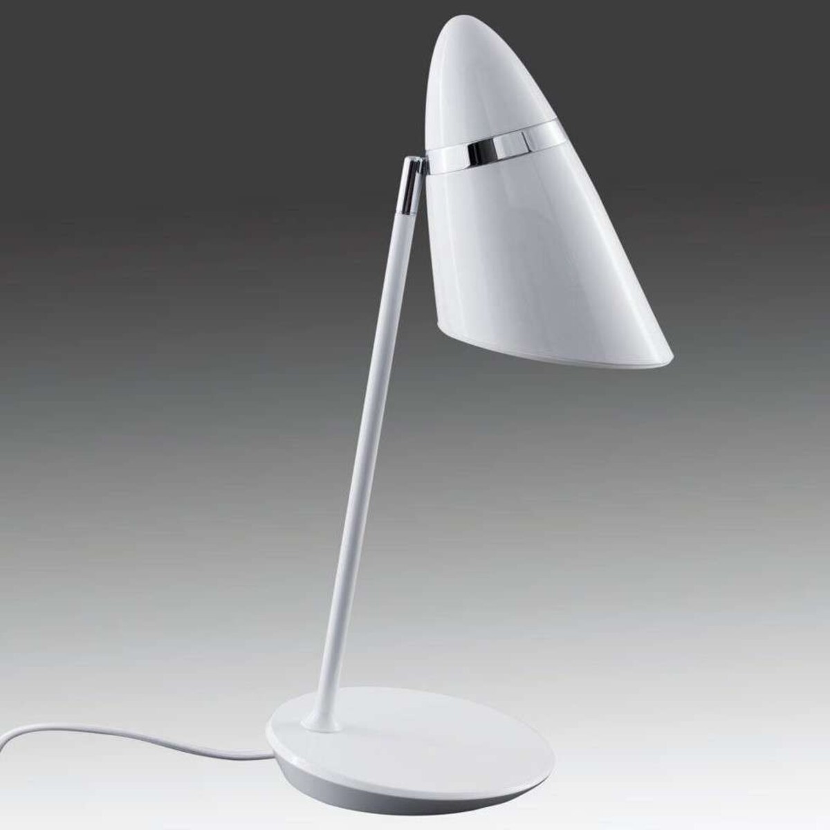 Stojąca LAMPKA biurkowa Elmo Tavolo Bianco Orlicki Design stołowa LAMPA nocna do sypialni biała