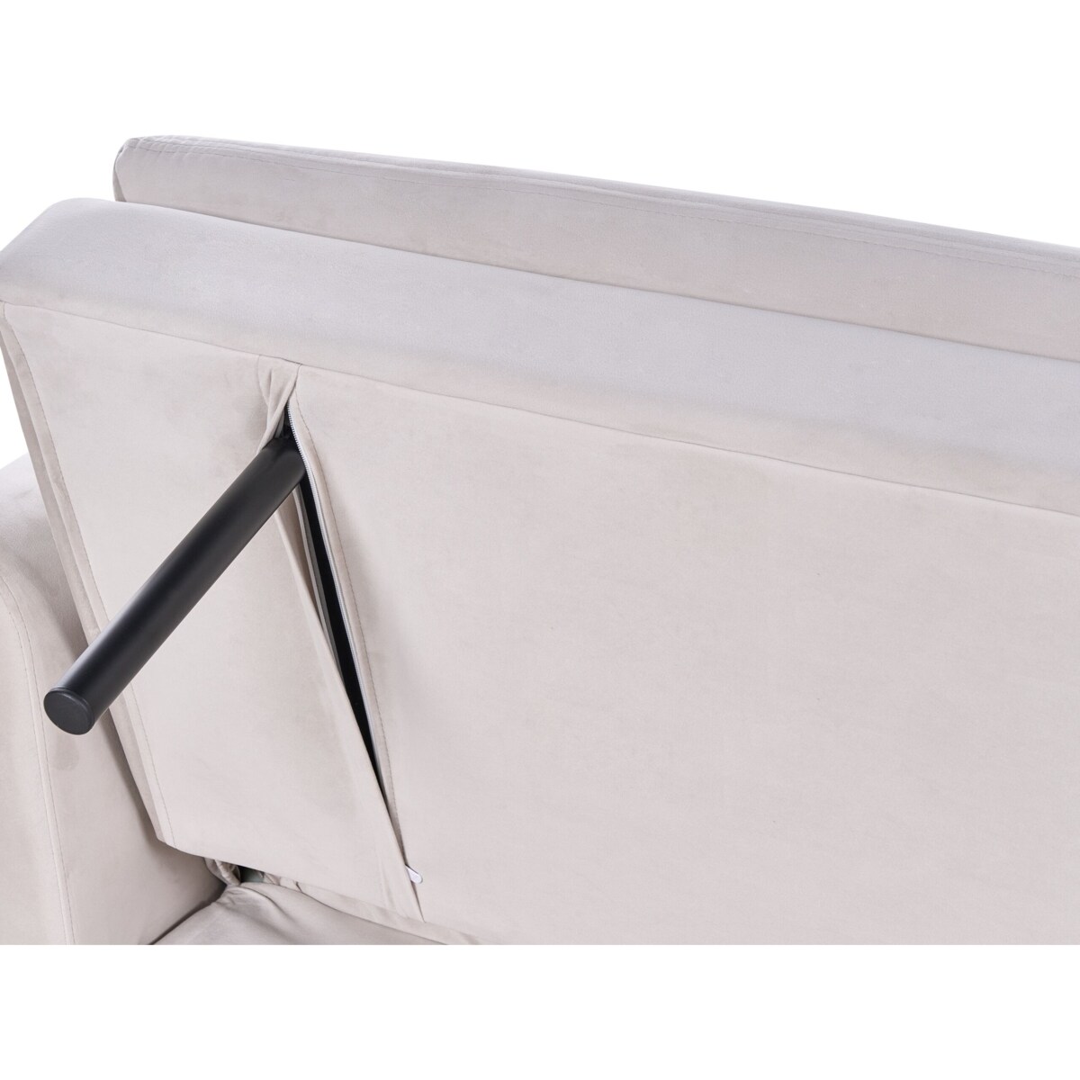 Sofa rozkładana welurowa beżowa VETTRE