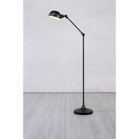 Metalowa lampa podłogowa Portland 108586 Markslojd z regulacją czarna
