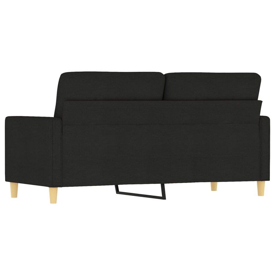 vidaXL Sofa 2-osobowa, czarna, 140 cm, tapicerowana tkaniną