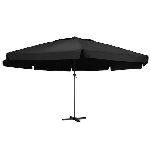 vidaXL Parasol ogrodowy na aluminiowym słupku, 600 cm, czarny