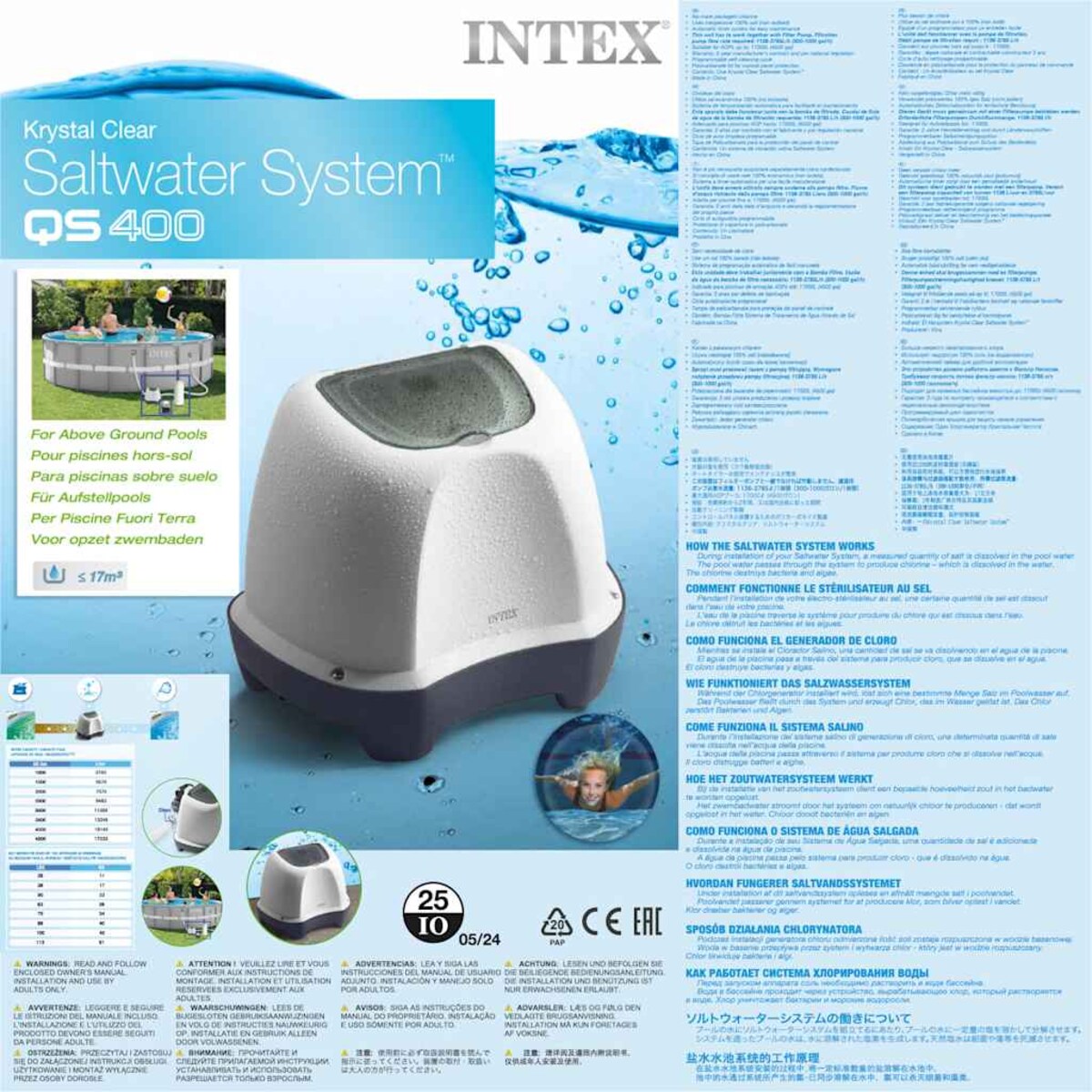 Intex Generator chloru Krystal Clear Saltwater System, 12 V