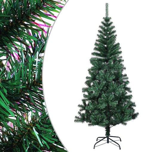 vidaXL Sztuczna choinka z opalizującymi końcówkami, zielona, 120 cm