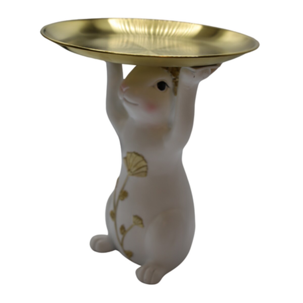 Dekoracja - króliczek z kwiatkiem z tacą 23x20,5x20,5 cm ALBIN-2