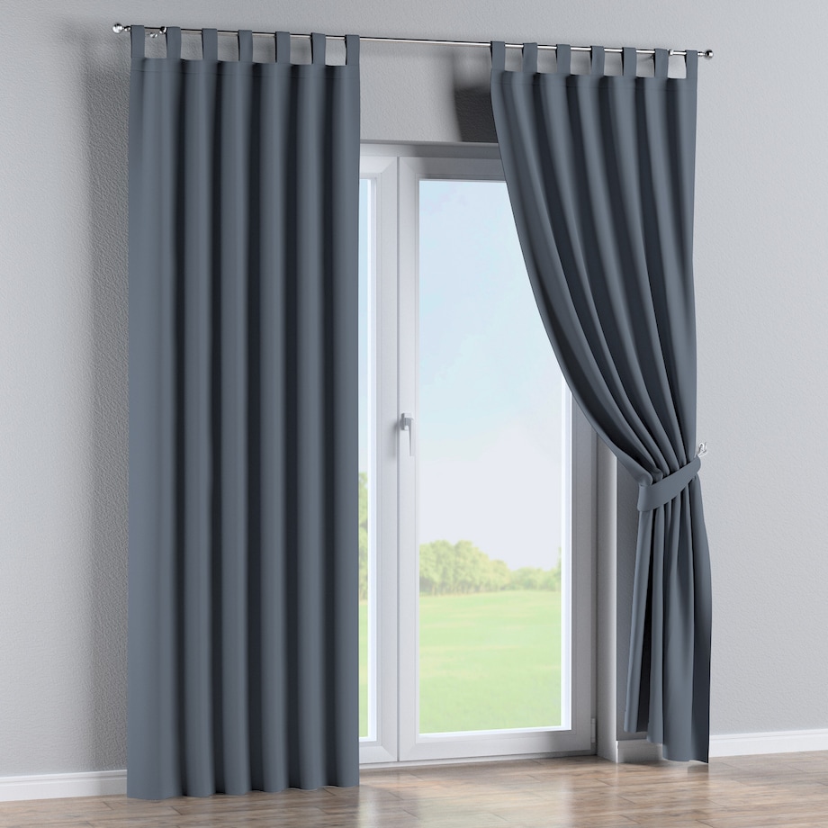 Zasłona na szelkach 1 szt. 130x245 grafitowy szary