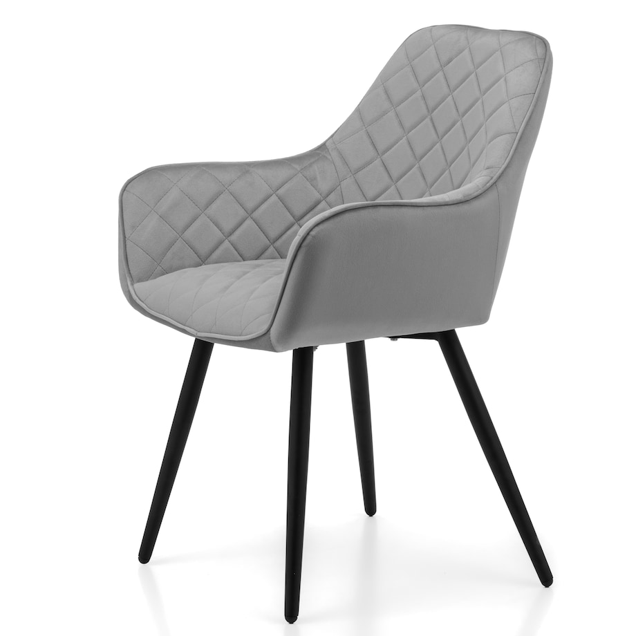 Krzesło tapicerowane COLIN aksamit velvet welur do salonu jadalni jasnoszary