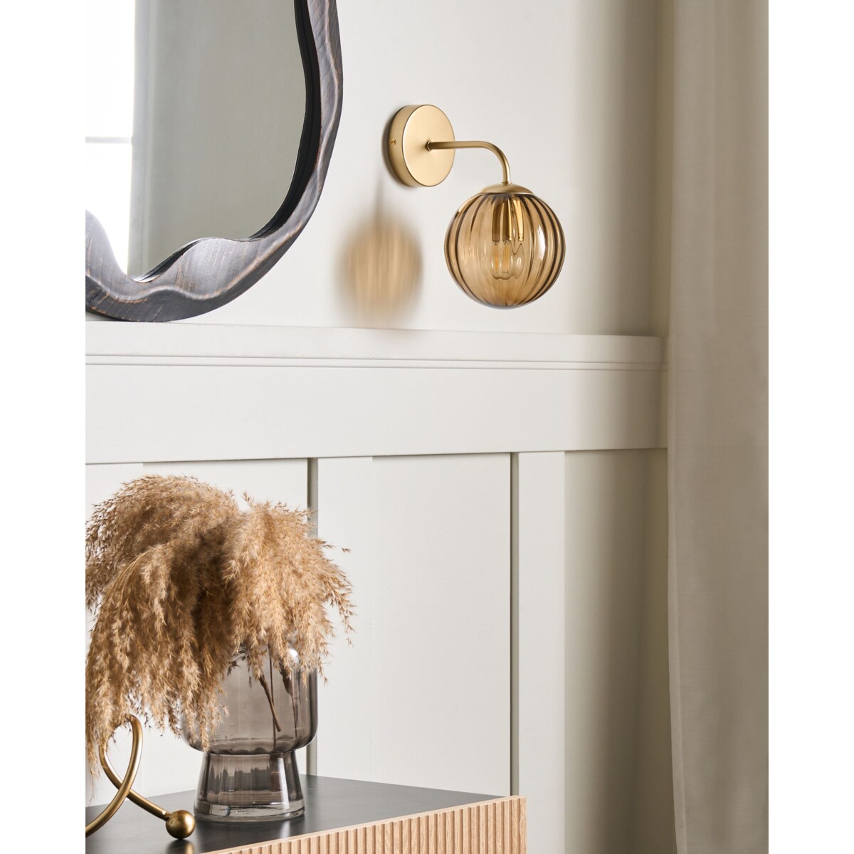 Lampa ścienna BOOMI Szkło Ciemnobrązowy