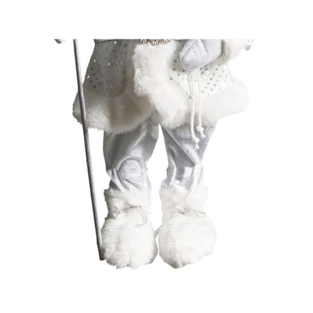 Dekoracja świąteczna NELAUG Mikołaj 48 cm Srebrny