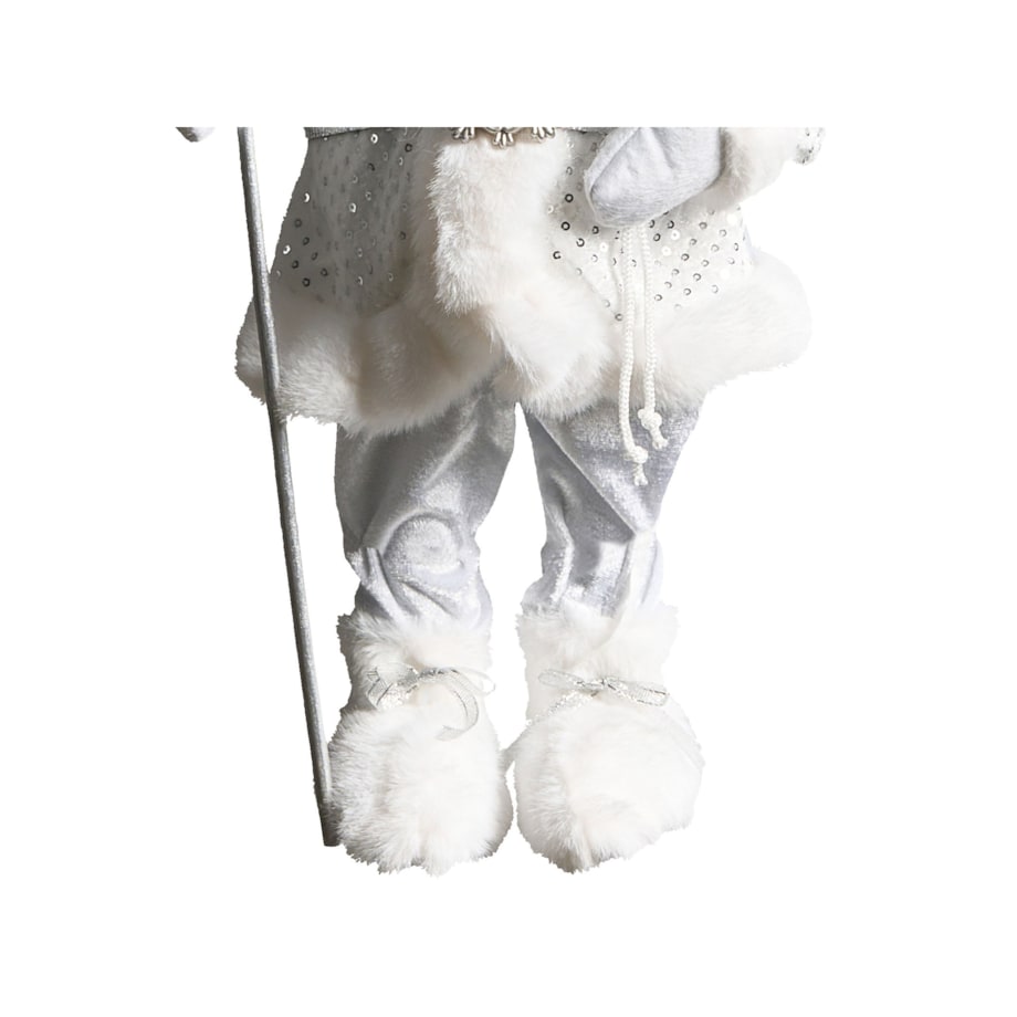 Dekoracja świąteczna NELAUG Mikołaj 48 cm Srebrny