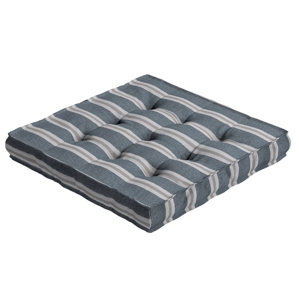 Poduszka na krzesło Kuba, niebiesko-beżowe pasy, 40 x 40 x 6 cm, Scotti