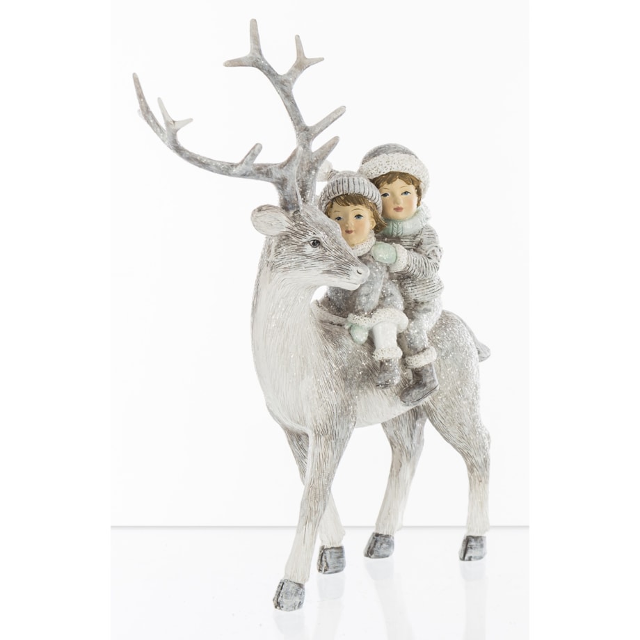 Figurka - jeleń z dziećmi na grzbiecie 19x17x6 cm