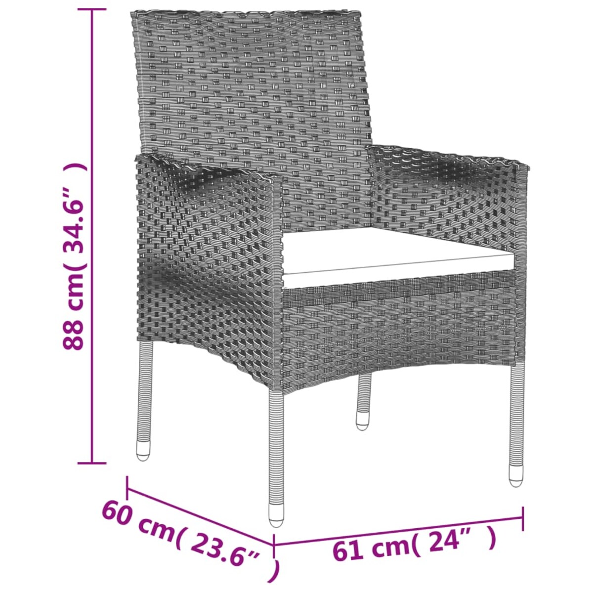 vidaXL 9-cz. zestaw mebli ogrodowych z poduszkami, czarny, rattan PE