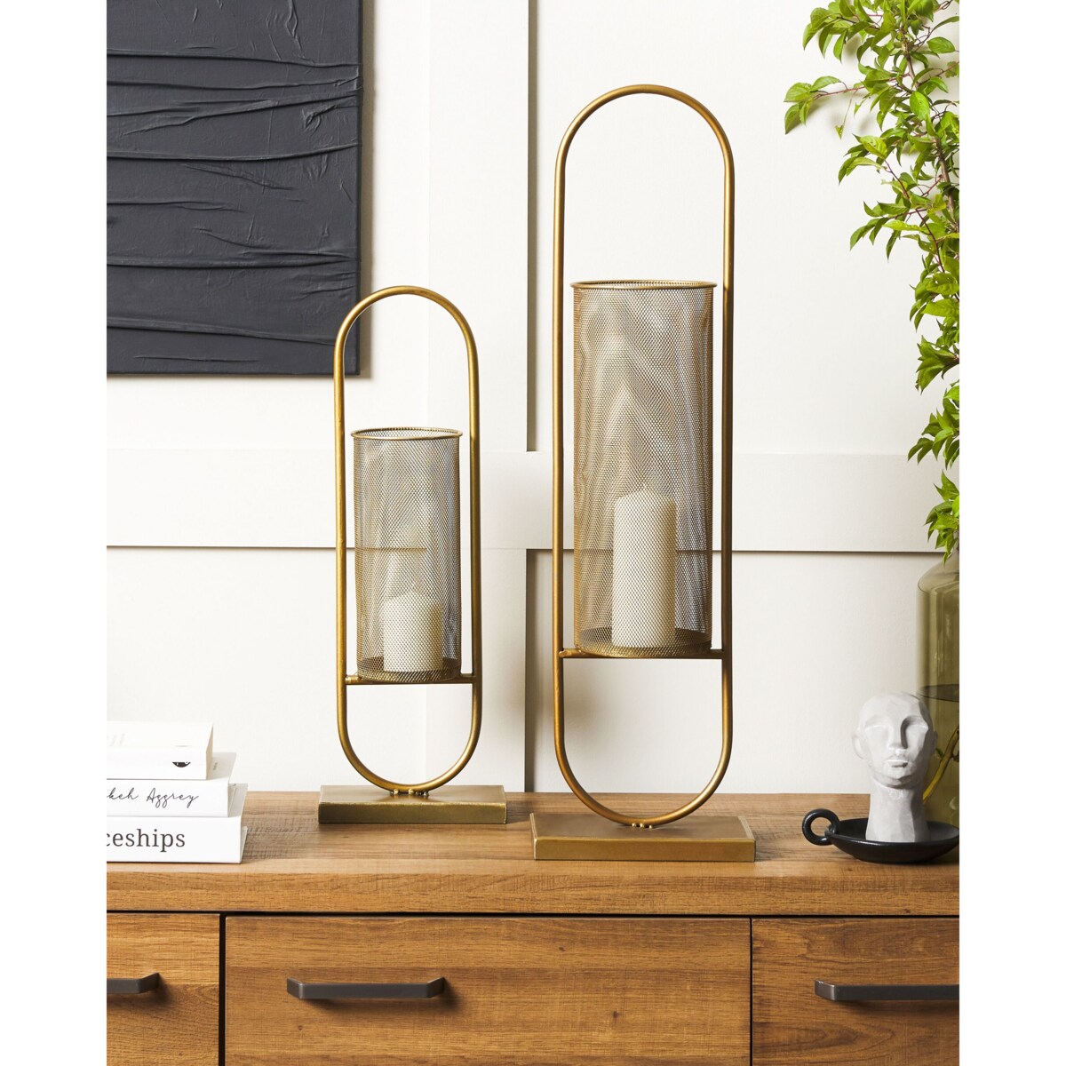 Świecznik metalowy 73 cm złoty BOHOL