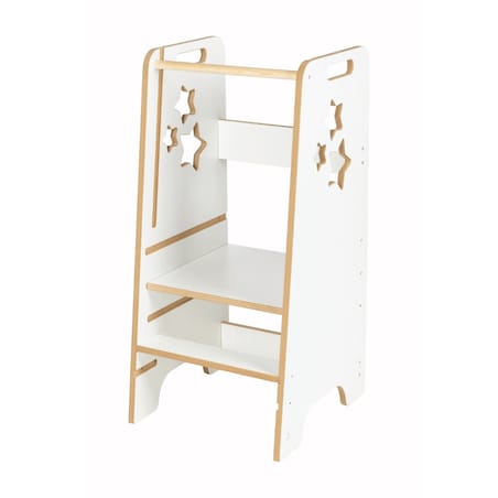 Pomocnik kuchenny solidny dla dzieci biały helper regulowany MDF drewno Verk.design