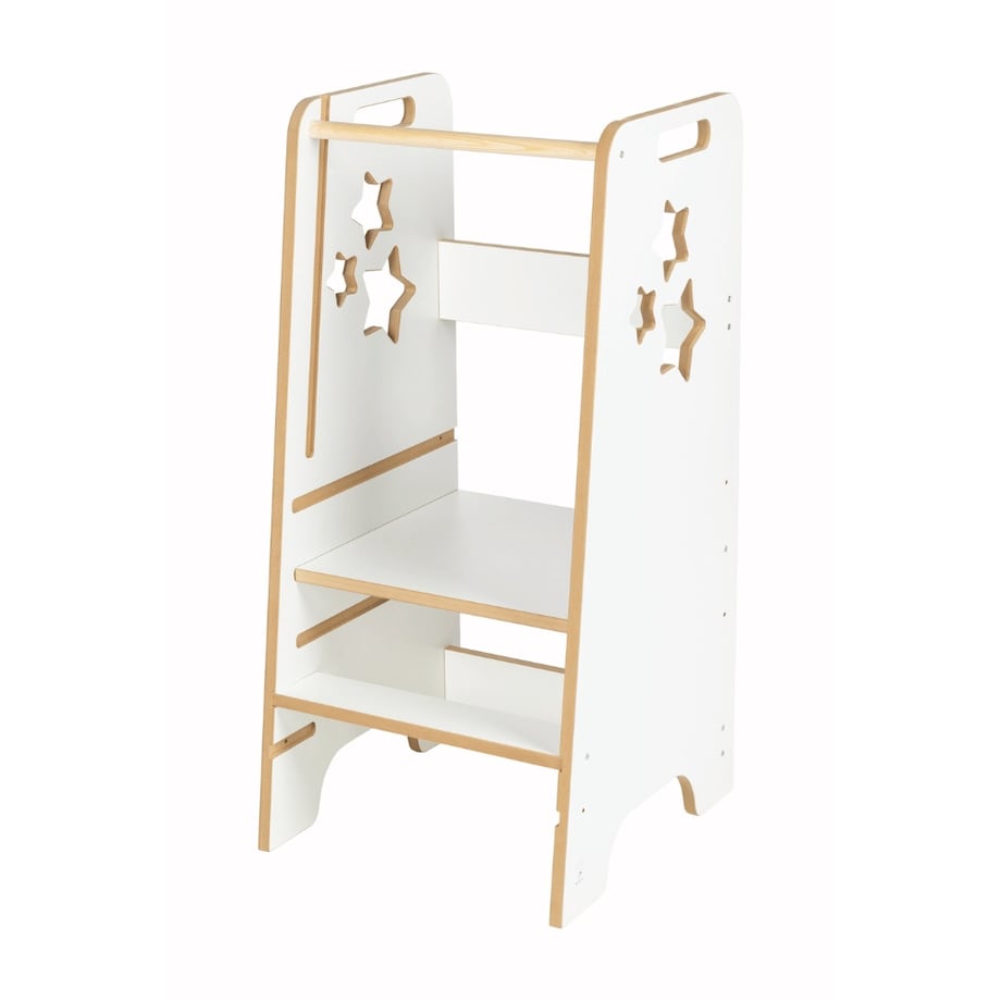 Pomocnik kuchenny solidny dla dzieci biały helper regulowany MDF drewno Verk.design