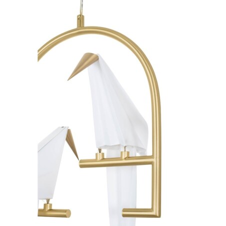 Wisząca lampa Loro MD8113-2 LED 19W ptaki białe złote