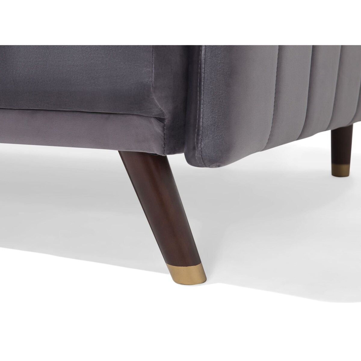 Sofa rozkładana welurowa szara SENJA