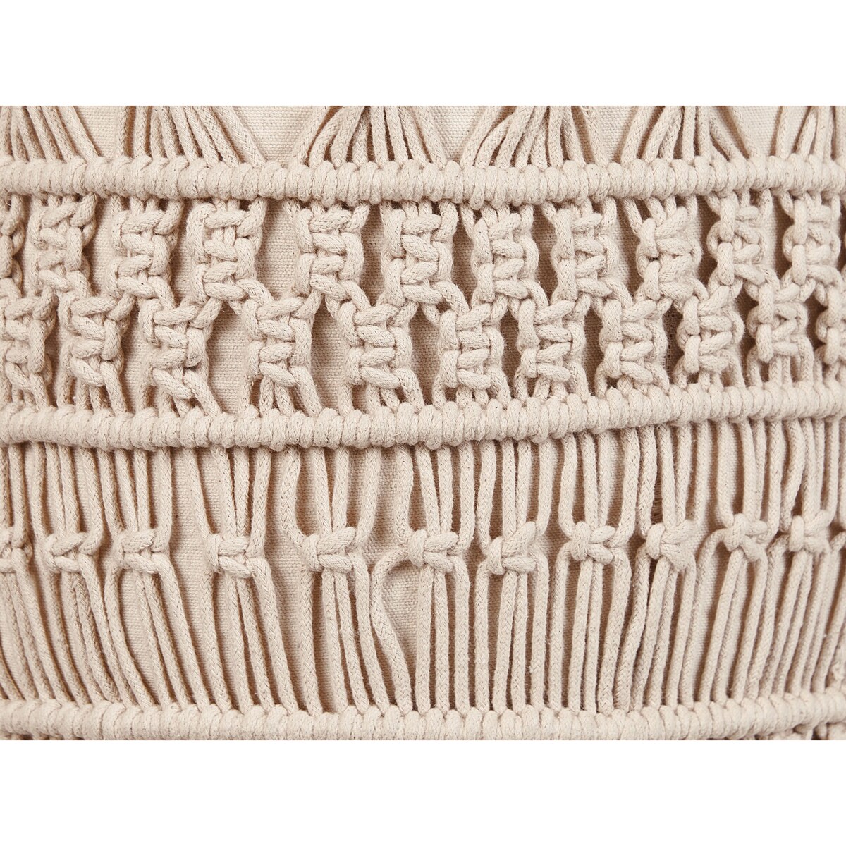 Puf bawełniany makrama 45 x 45 x 45 cm beżowy THAKOT