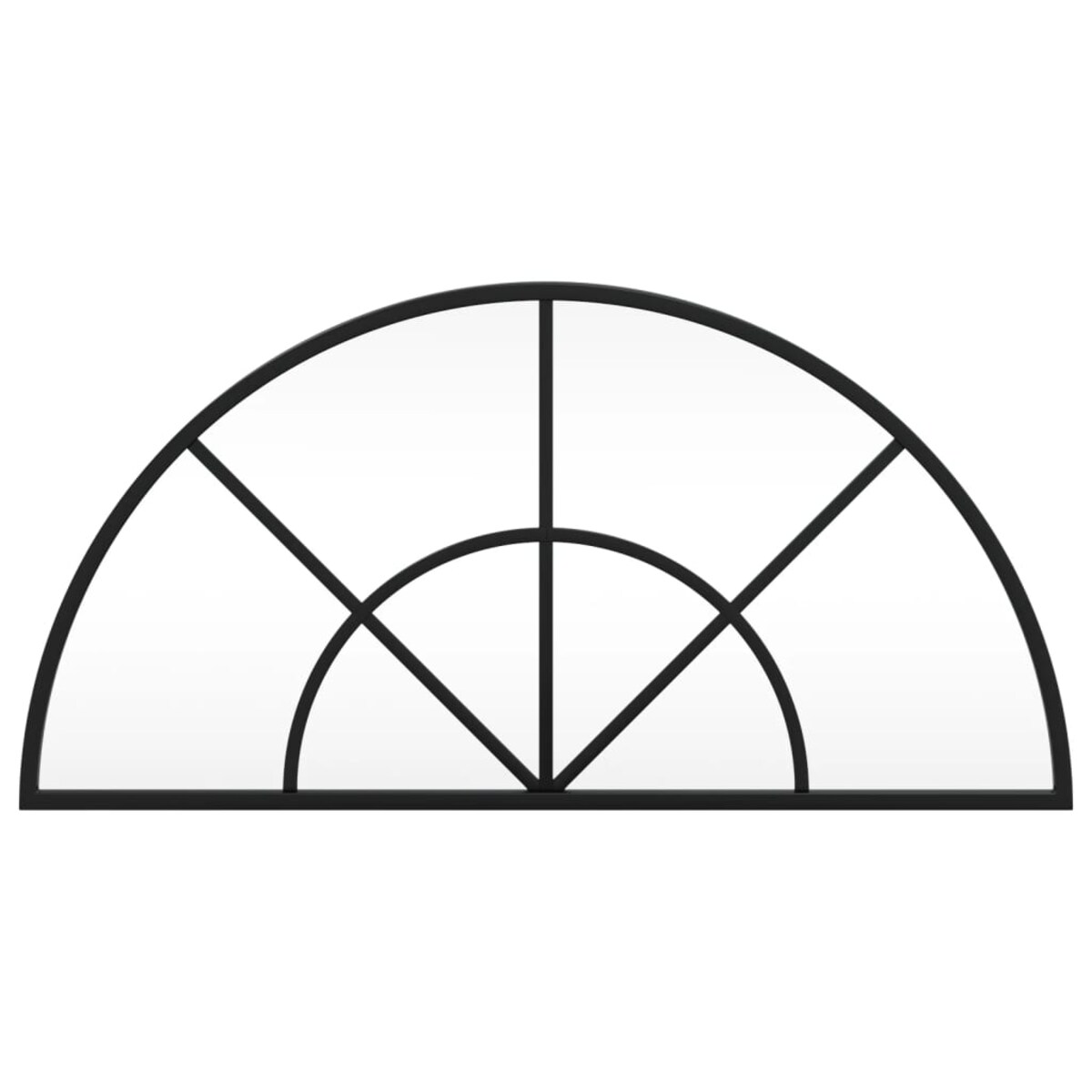 vidaXL Lustro ścienne, czarne, 60x30 cm, zakończone łukiem, żelazo