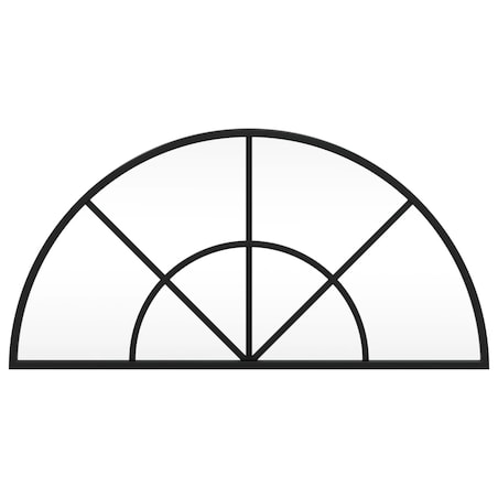 vidaXL Lustro ścienne, czarne, 60x30 cm, zakończone łukiem, żelazo