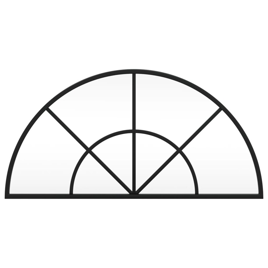 vidaXL Lustro ścienne, czarne, 60x30 cm, zakończone łukiem, żelazo