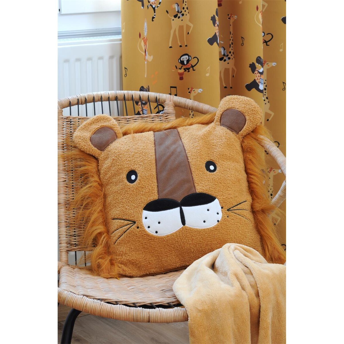 Poduszka dziecięca z uszkami ZIMBA lewek 40 x 40 cm