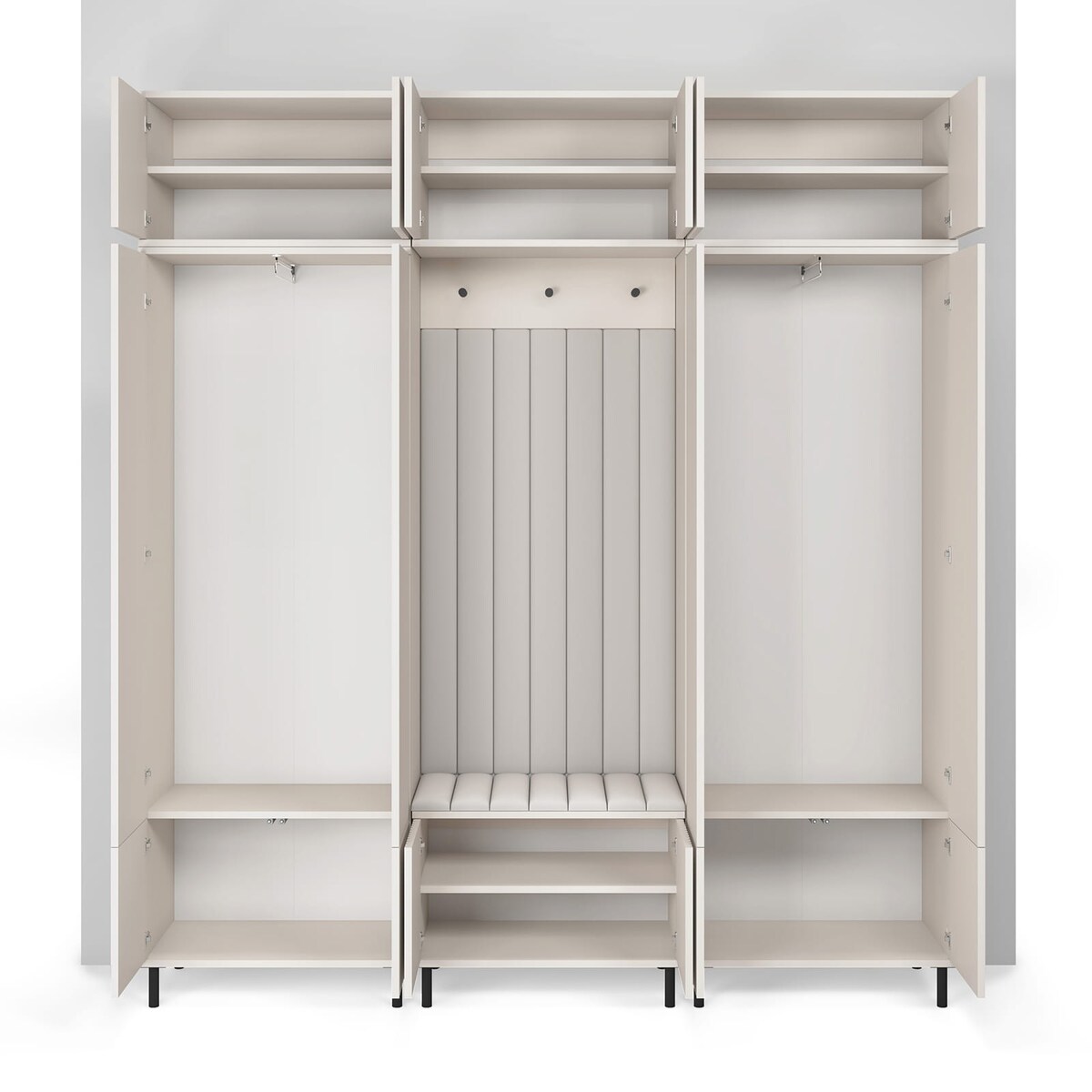 Zestaw szaf z lustrem do przedpokoju Ritmo wersja 3 Trinity 06 Kaszmir