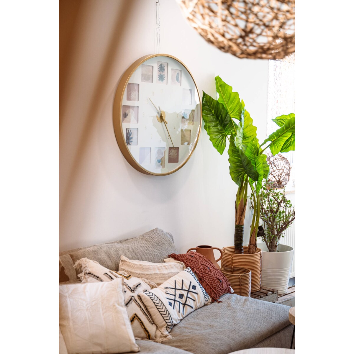 Zegar ścienny z kolażem zdjęć, możliwość personalizacji, Ø 76,5 cm