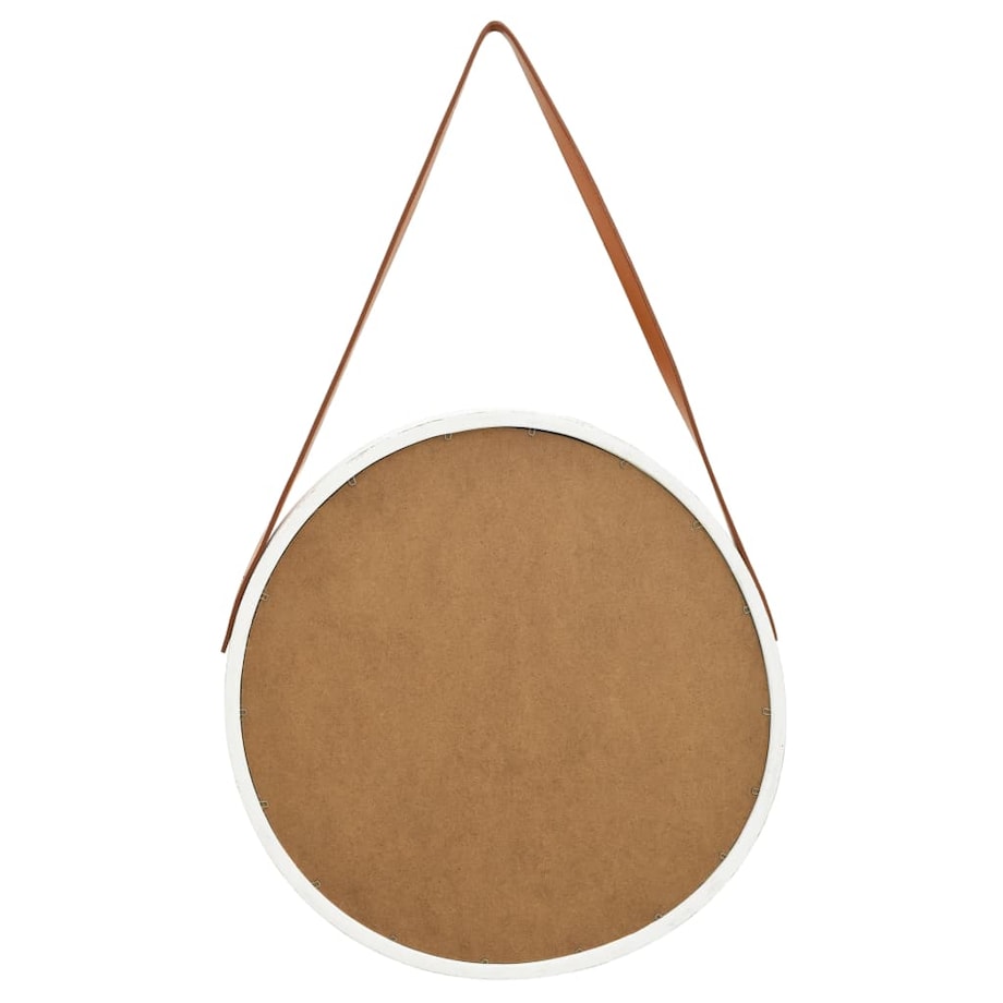 vidaXL Lustro ścienne na pasku, 50 cm, białe