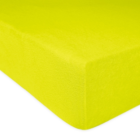 Prześcieradło frotte z gumką 180x200 kolor limonka