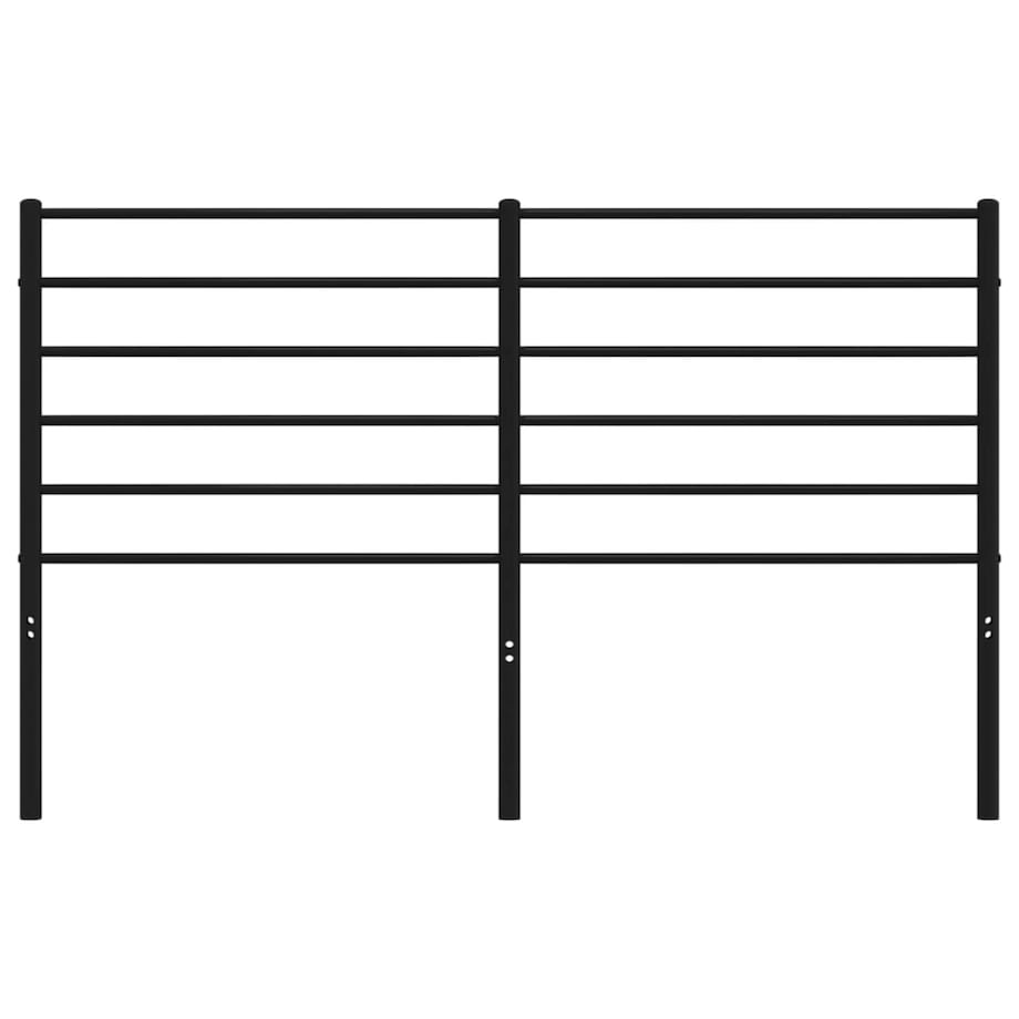 vidaXL Metalowe wezgłowie, czarne, 140 cm