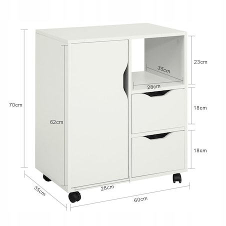 Stolik szafka stojąca stojak na drukarkę regał nowoczesna 3 półki 60 cm