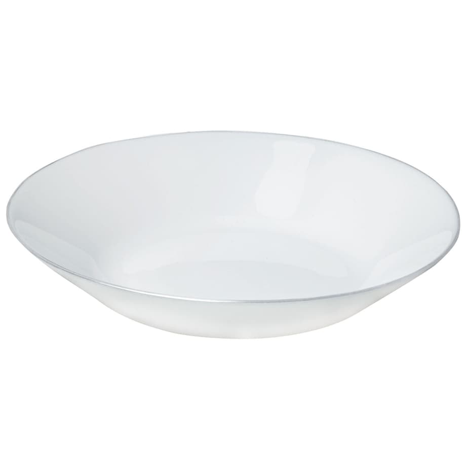 Zastawa stołowa Serwis Komplet talerzy 18 elementów na 6 osób srebrny rant KINGHOFF