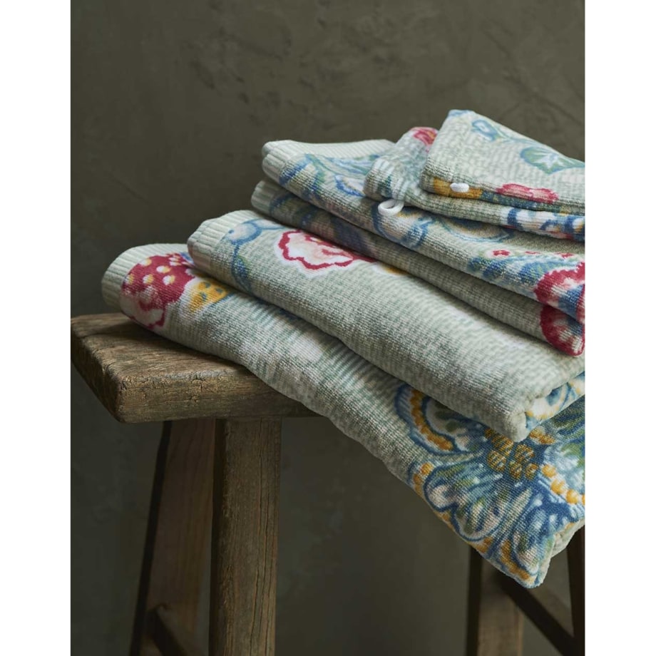 Duży ręcznik kąpielowy do ciała we florystyczne wzory, chłonny ręcznik łazienkowy, 100% welur bawełniany, PiP Studio