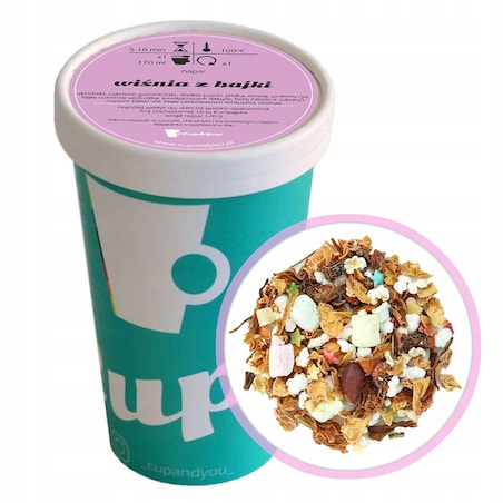 Liściasta sypana herbata owocowa WIŚNIA Z BAJKI 120g jabłka płatki róż