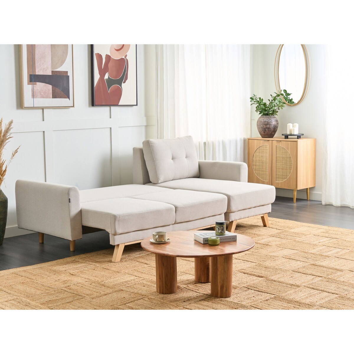 Sofa narożna lewostronna beżowa SIRO