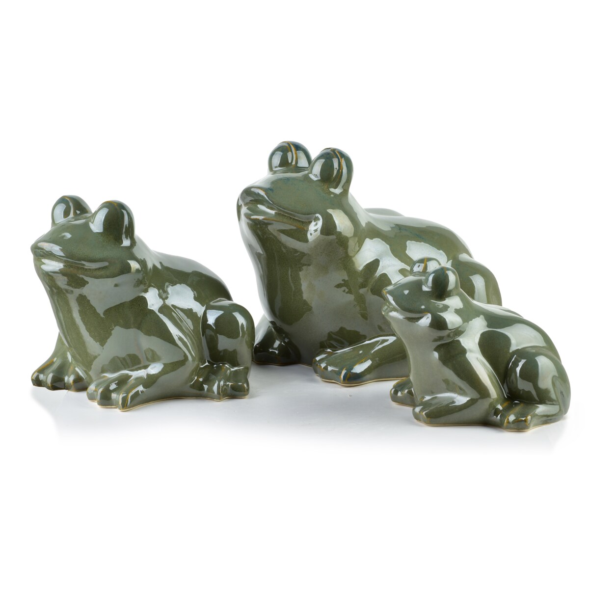 MAVE GREEN Figura żaba ceramiczna 16x15,5x13cm