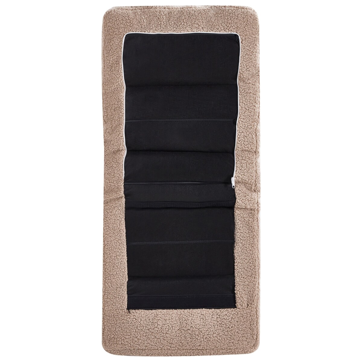 Fotel bujany ESKELIN Rozkładany Boucle Beżowy