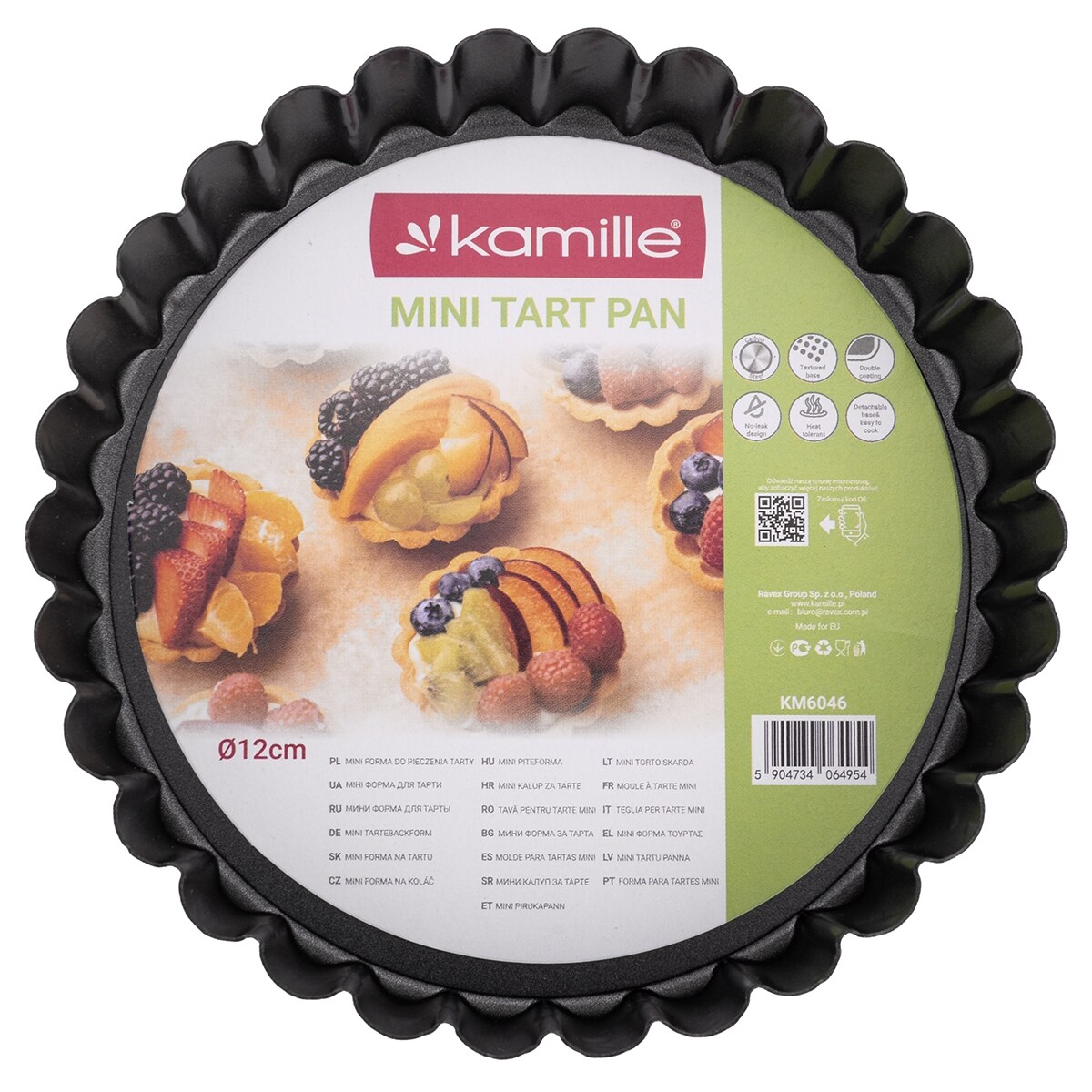 Forma do pieczenia tarty 12cm z wyjmowanym dnem KAMILLE