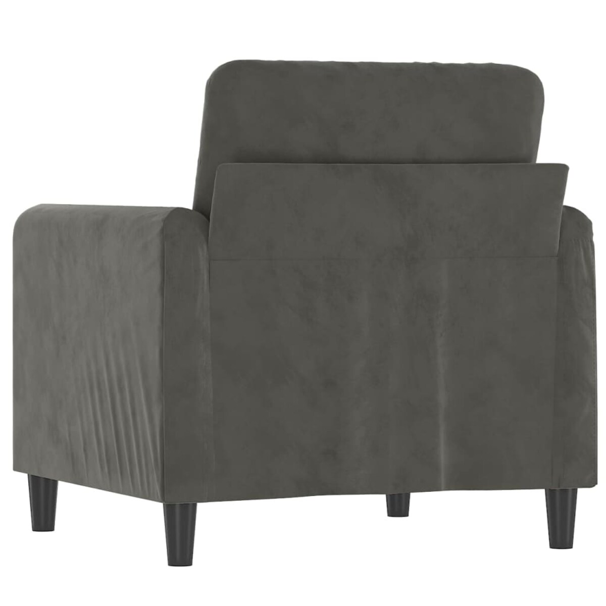 vidaXL Fotel, ciemnoszary, 60 cm, obity aksamitem