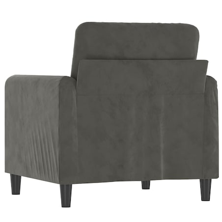 vidaXL Fotel, ciemnoszary, 60 cm, obity aksamitem