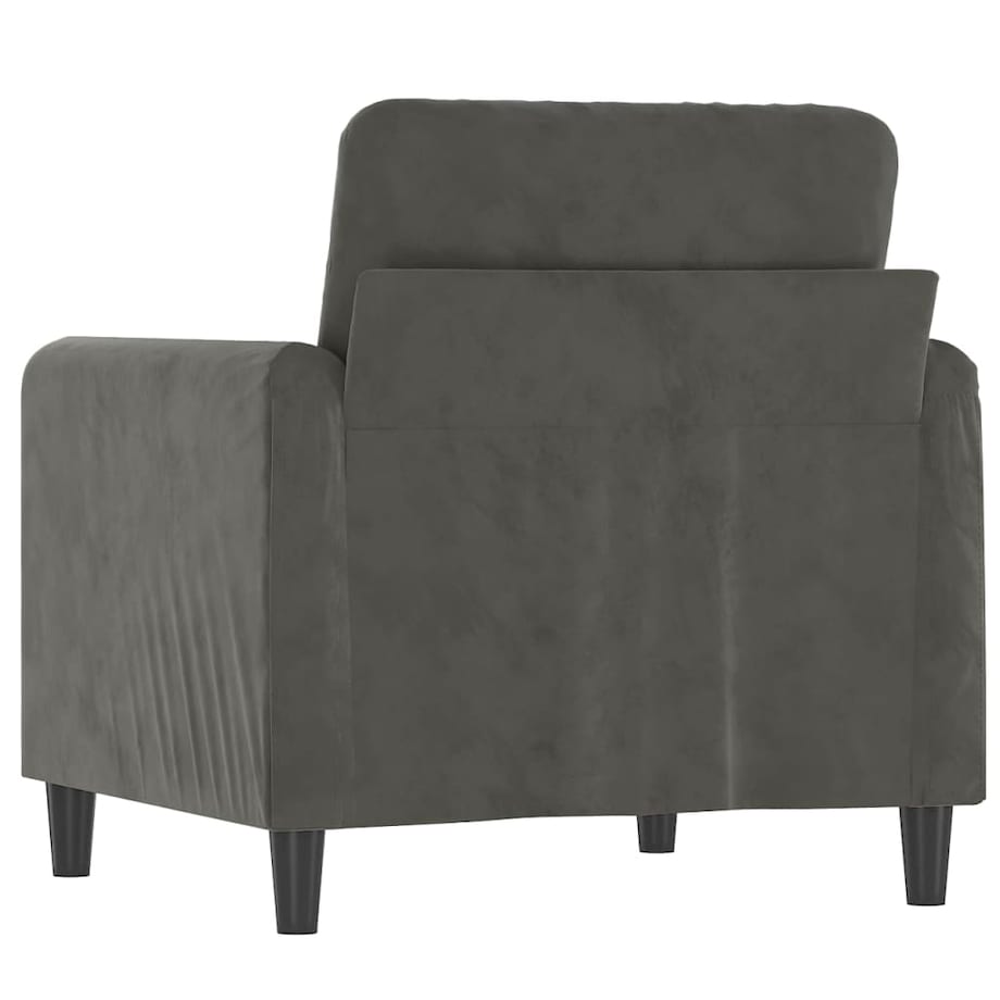 vidaXL Fotel, ciemnoszary, 60 cm, obity aksamitem