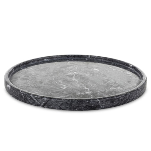 Taca dekoracyjna okrągła marmurowa 25x25 cm TREI ciemnoszara