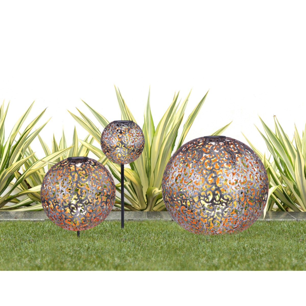 Lampka zewnętrzna Solar 33743 Globo LED 0,06W 3000K kula ball IP44 srebrna