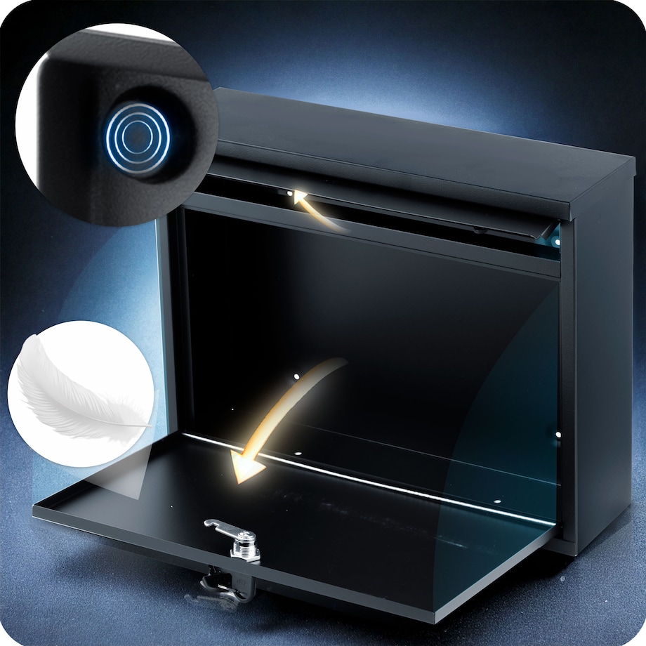 Skrzynka na listy Humberg pocztowa na bramę ogrodzenie czarna stalowa