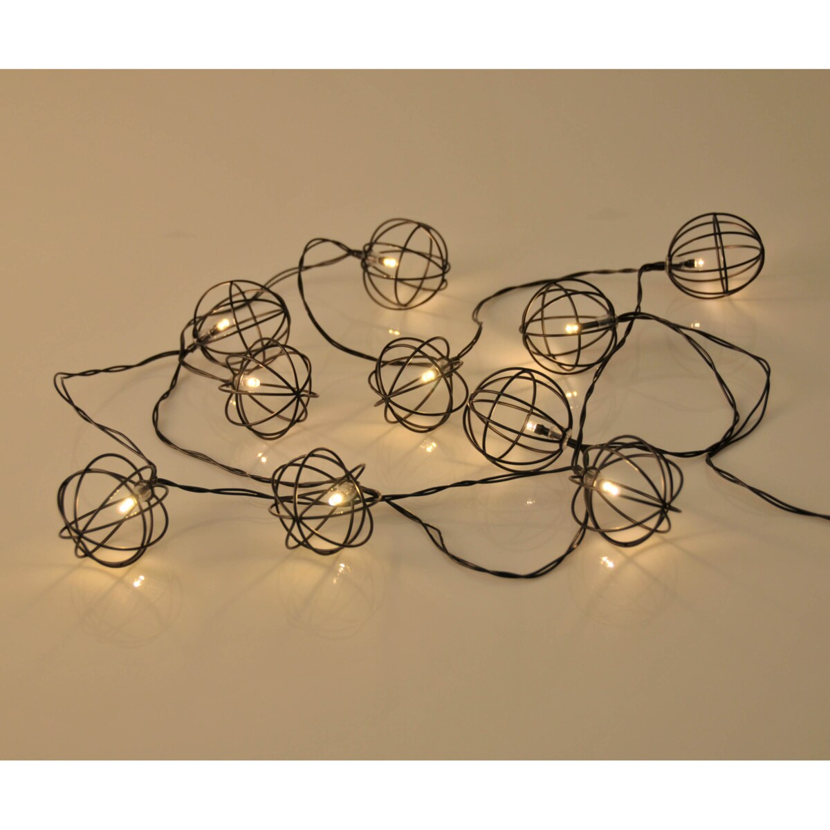 Girlanda ze światełkami do sypialni czarna 10 LED 2,1m ciepła