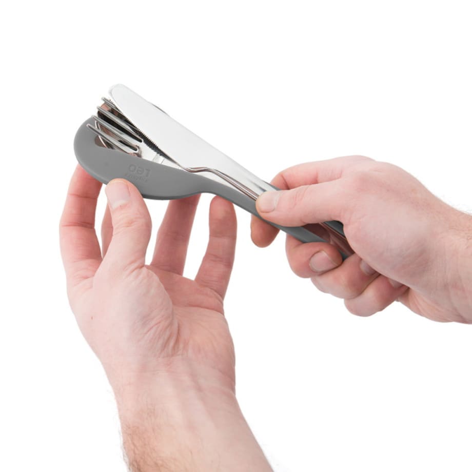 Zestaw sztućców podróżnych ze stali nierdzewnej 4-el., szary BergHOFF