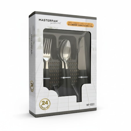 Zestaw sztućców 24 ELE na 6 osób sztućce komplet MASTERPAN MP-8001