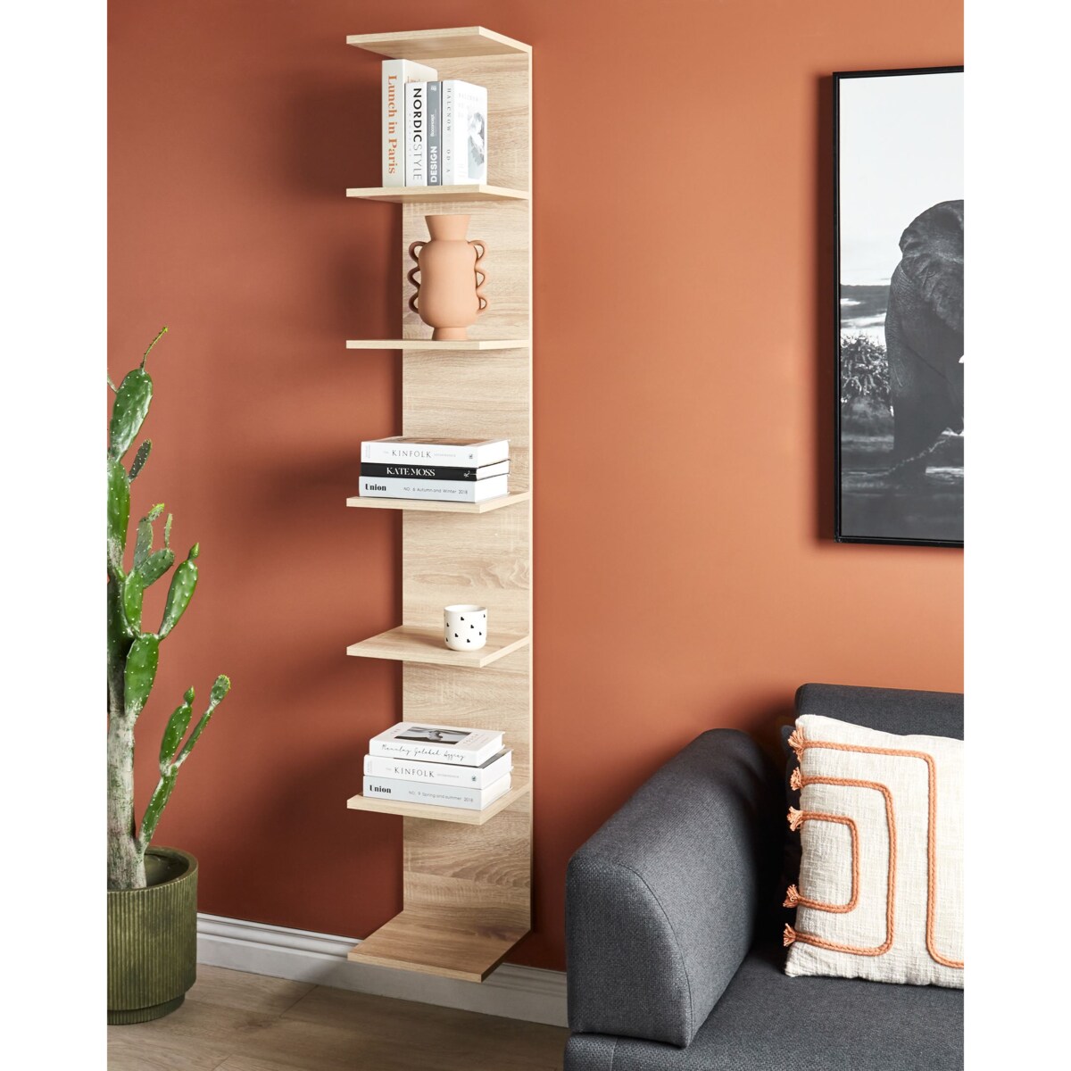 Regał ścienny ESTON Jasne drewno