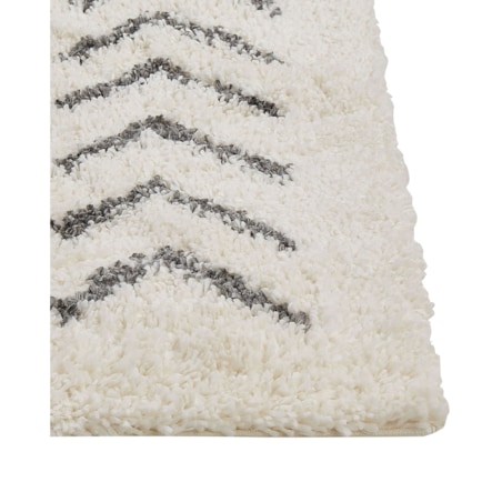 Dywan shaggy 80 x 300 cm biało-szary AYRUM